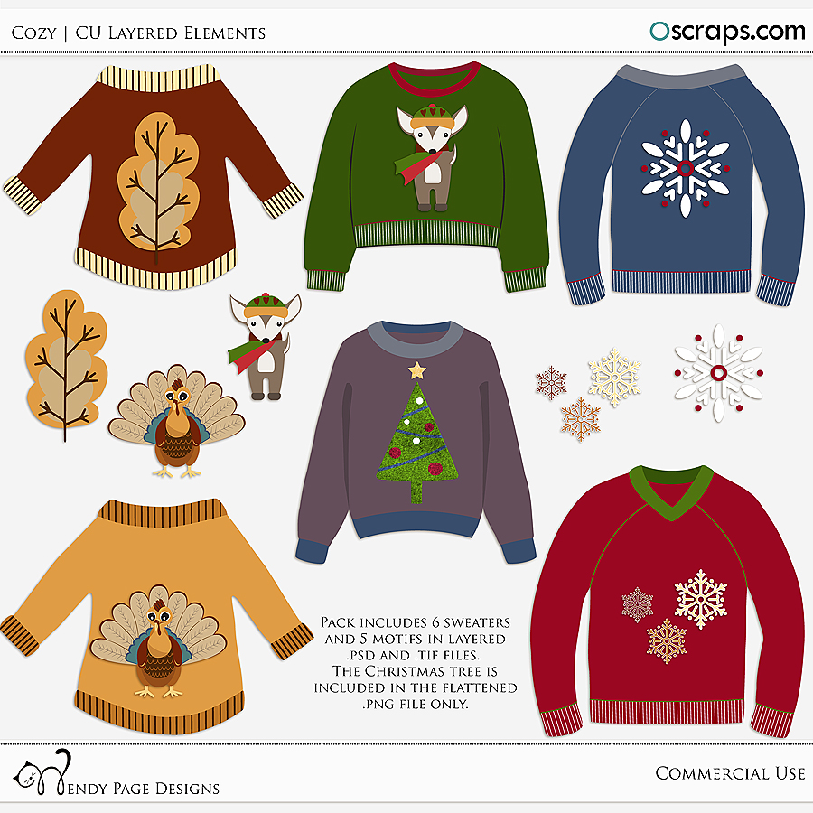 Cozy Layered Elements (CU) by Wendy Page Designs  