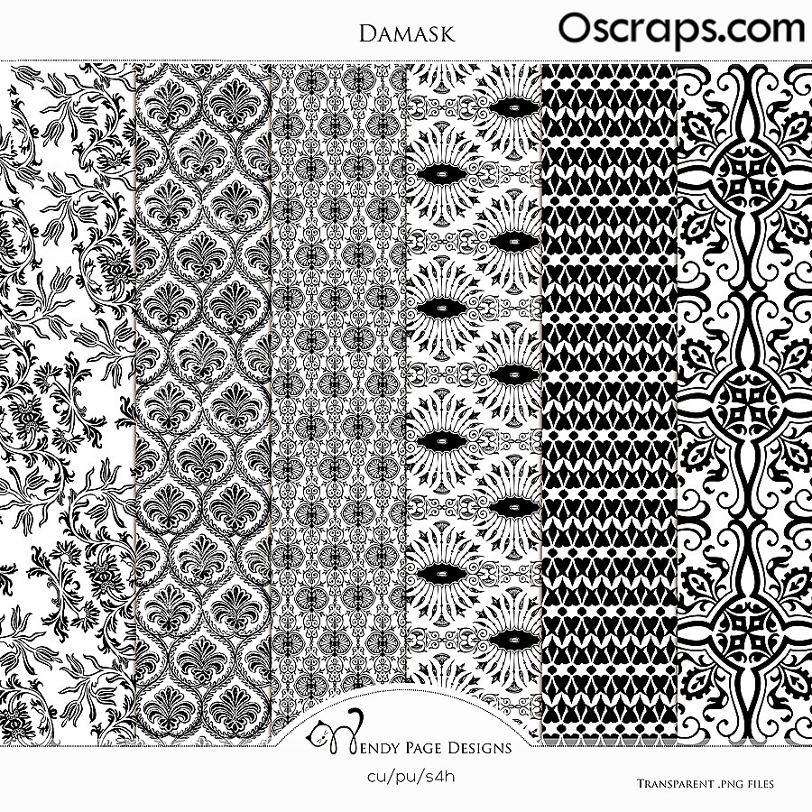 Damask Overlays (CU) by Wendy Page Designs