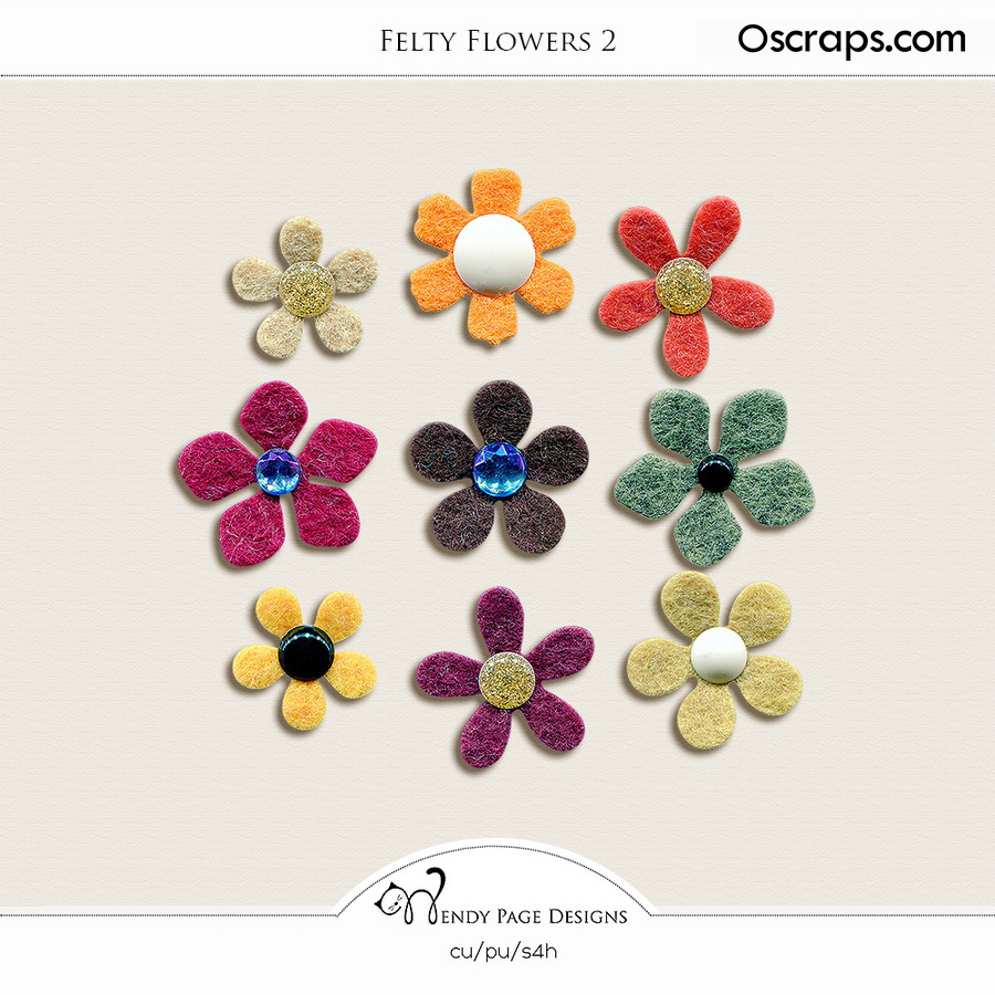 Felty Flowers 2 (CU) by Wendy Page Designs