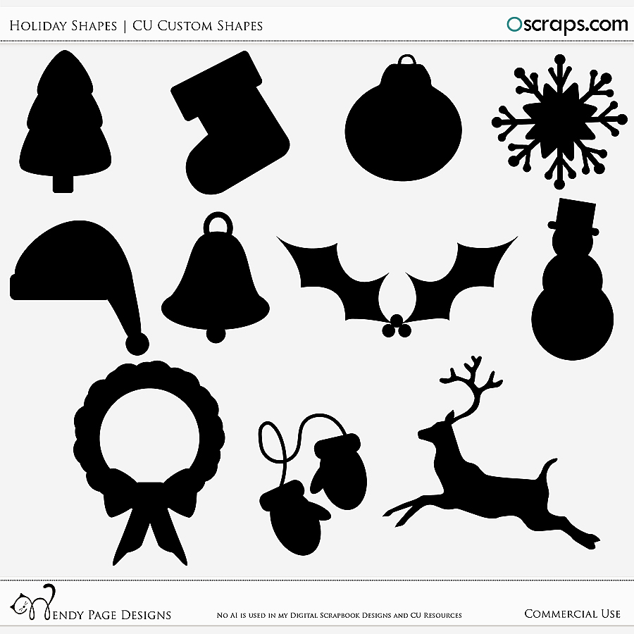 Holiday Custom Shapes (CU) by Wendy Page Designs     
