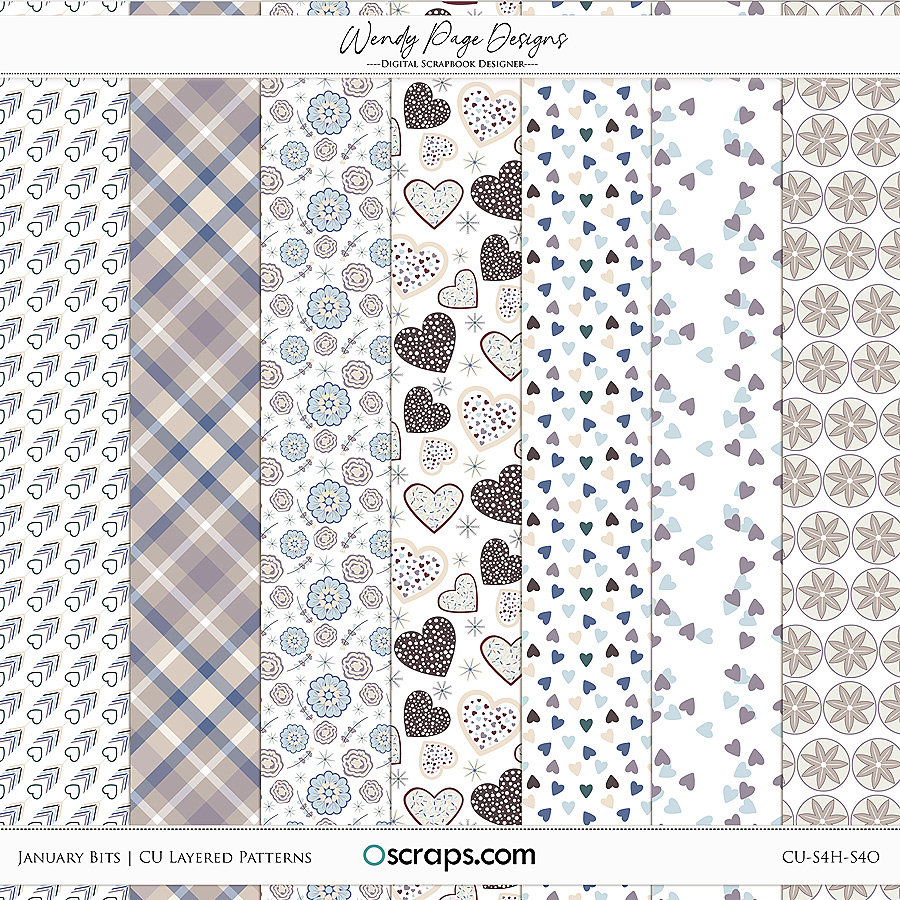 January Bits Layered Patterns (CU) by Wendy Page Designs 
