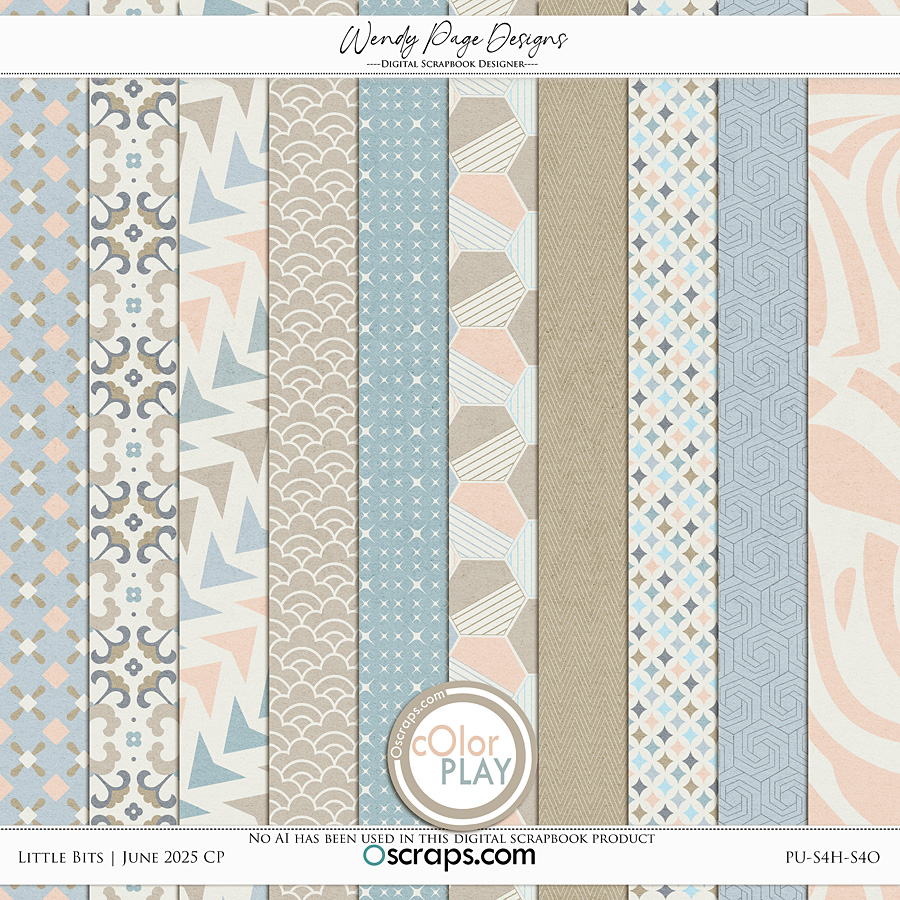 Little Bits June 2025 CP Papers by Wendy Page Designs