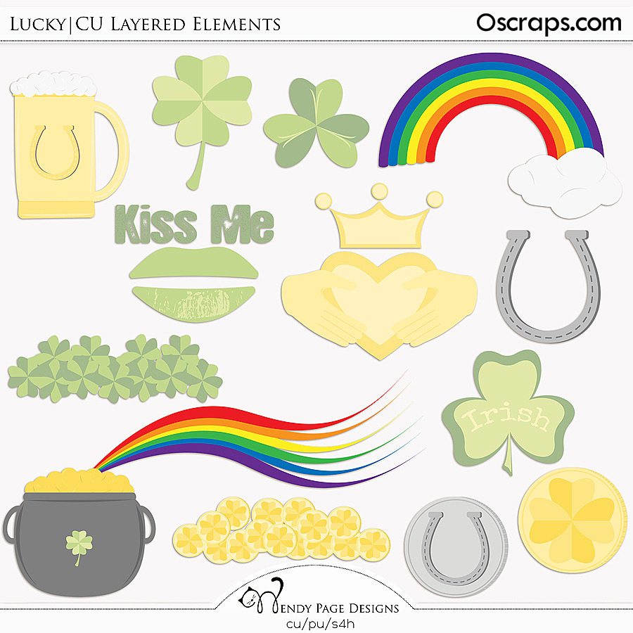 Lucky Layered Elements (CU) by Wendy Page Designs