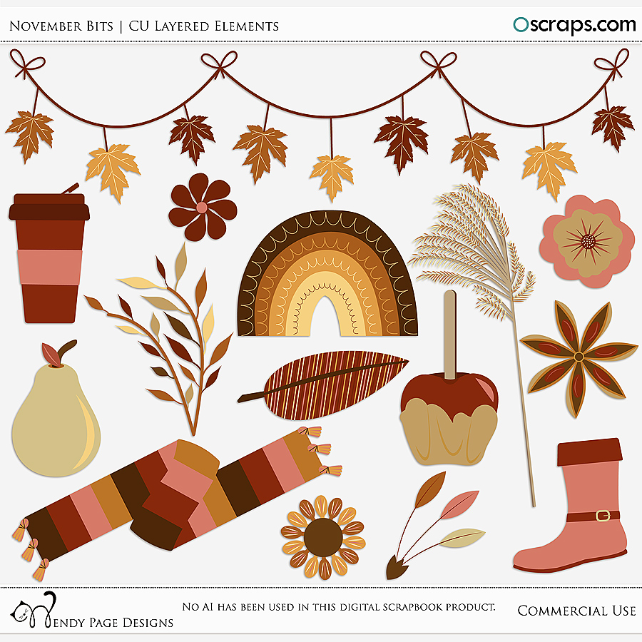 November Bits Layered Elements (CU) by Wendy Page Designs  