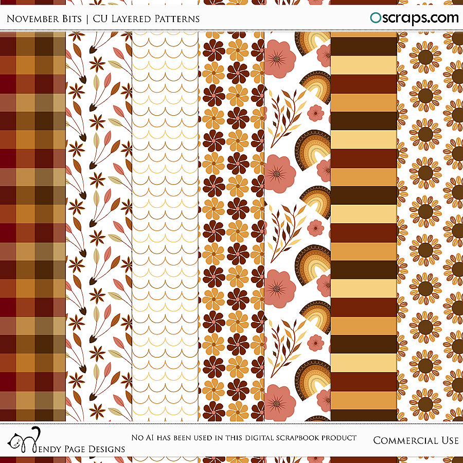 November Bits Layered Patterns (CU) by Wendy Page Designs 