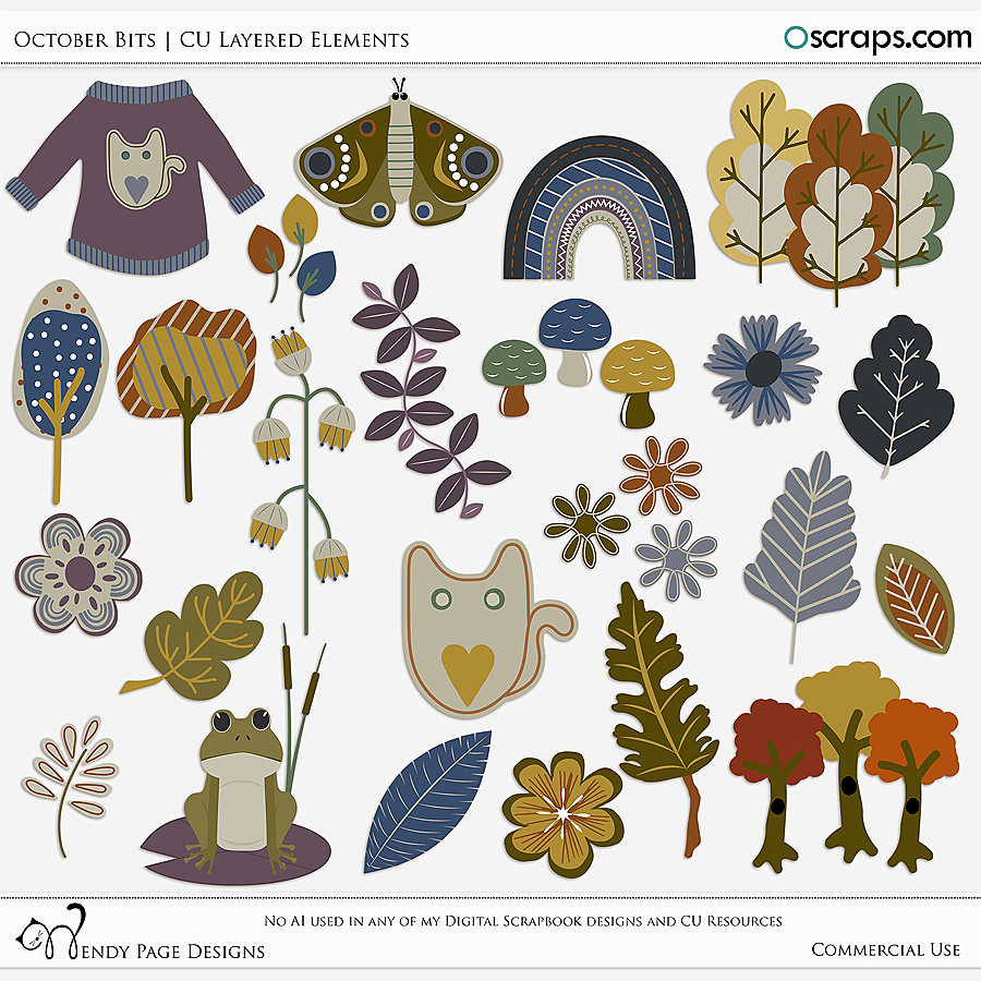 October Bits Layered Elements (CU) by Wendy Page Designs 