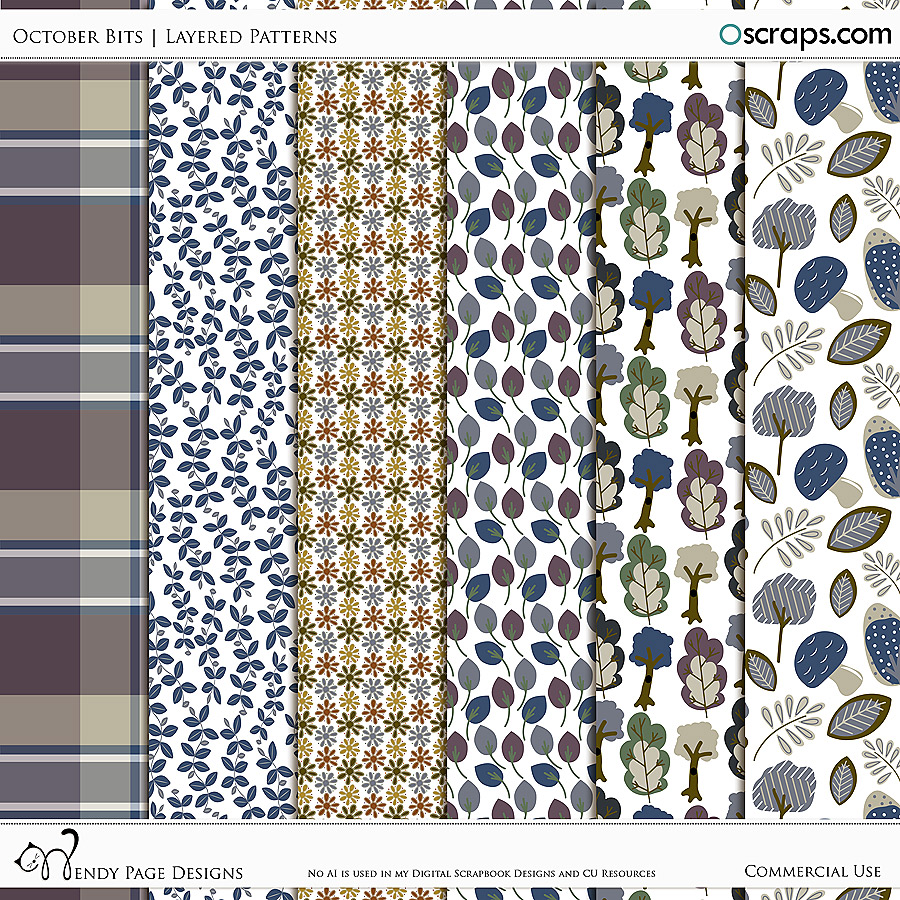 October Bits Layered Patterns (CU) by Wendy Page Designs 