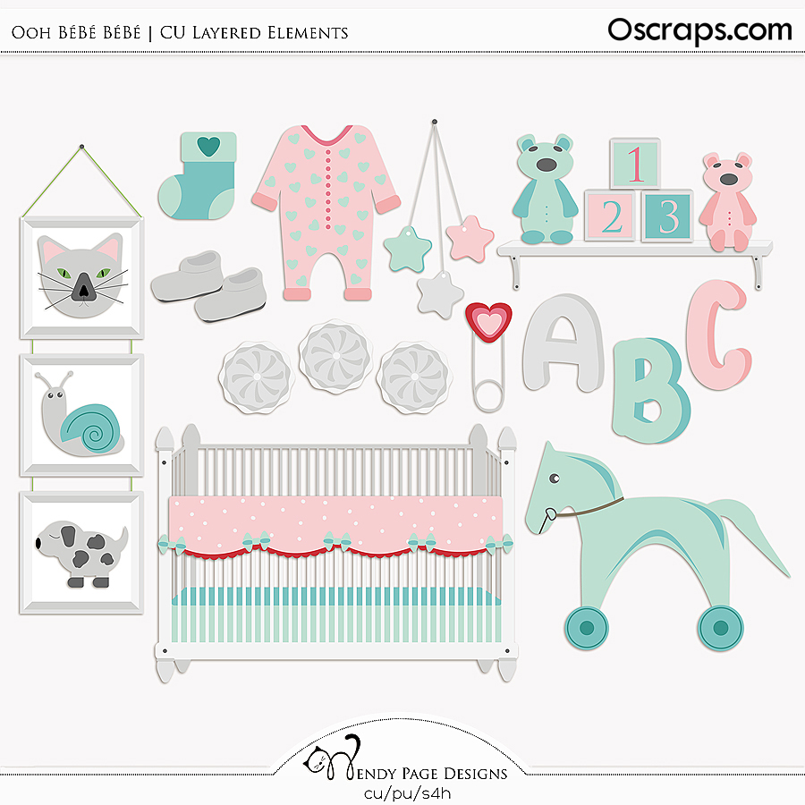 Ooh Bebe Bebe Layered Elements (CU) by Wendy Page Designs