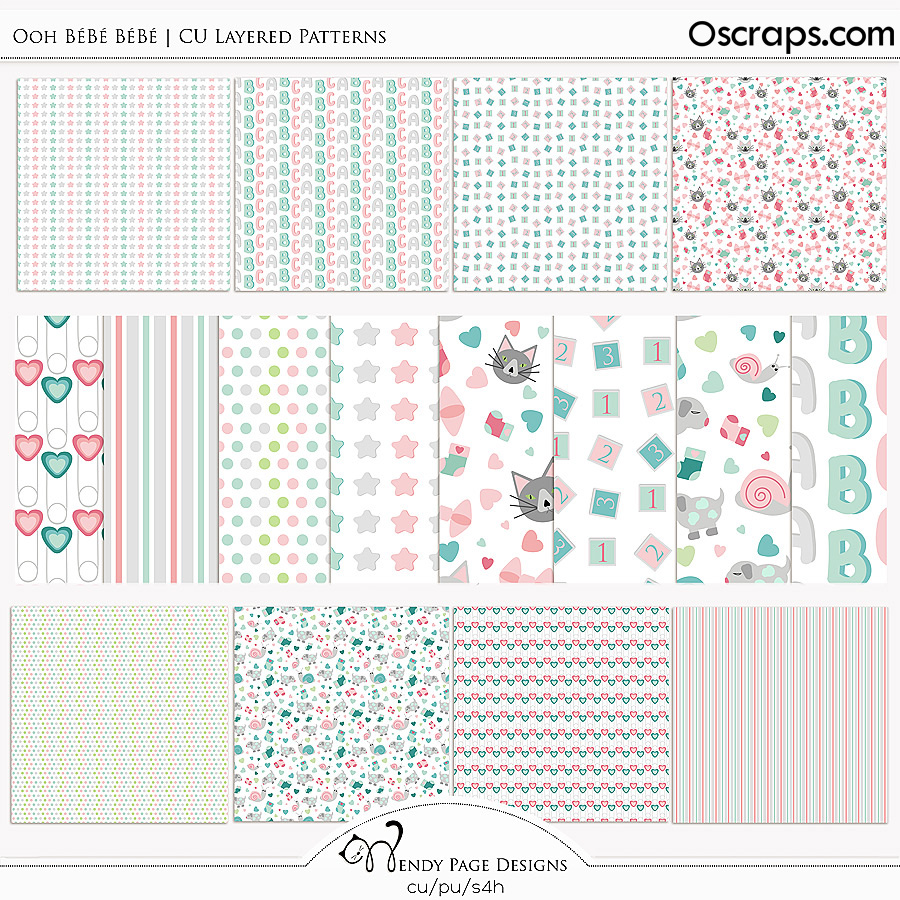 Ooh Bebe Bebe Layered Patterns (CU) by Wendy Page Designs