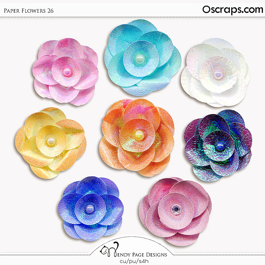 Paper Flowers 26 (CU) by Wendy Page Designs