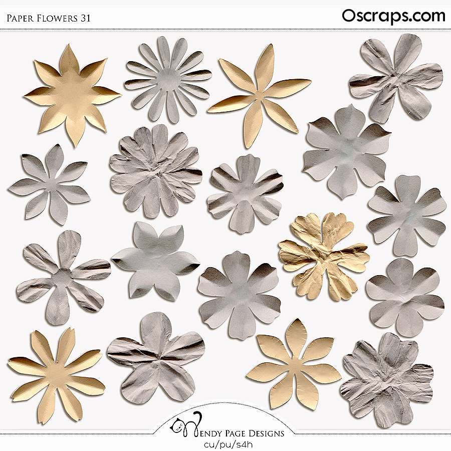 Paper Flowers 31 (CU) by Wendy Page Designs