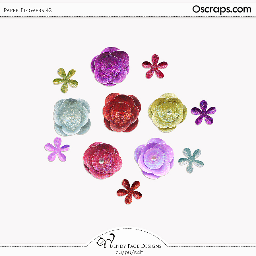 Paper Flowers 42 (CU) by Wendy Page Designs