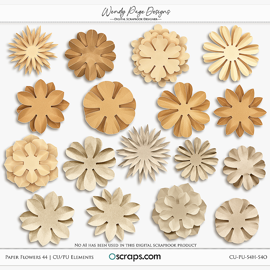 Paper Flowers 44 (CU) by Wendy Page Designs   