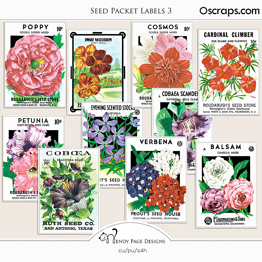 Seed Packet Labels 3 (CU) by Wendy Page Designs