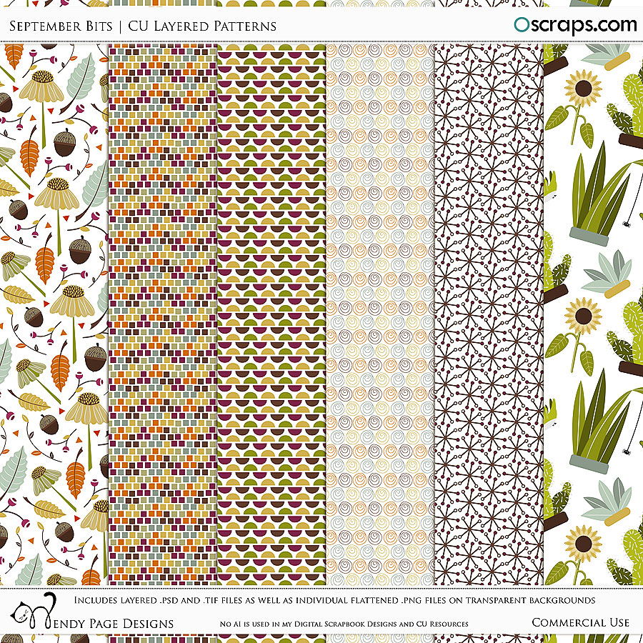 September Bits Layered Patterns (CU) by Wendy Page Designs 