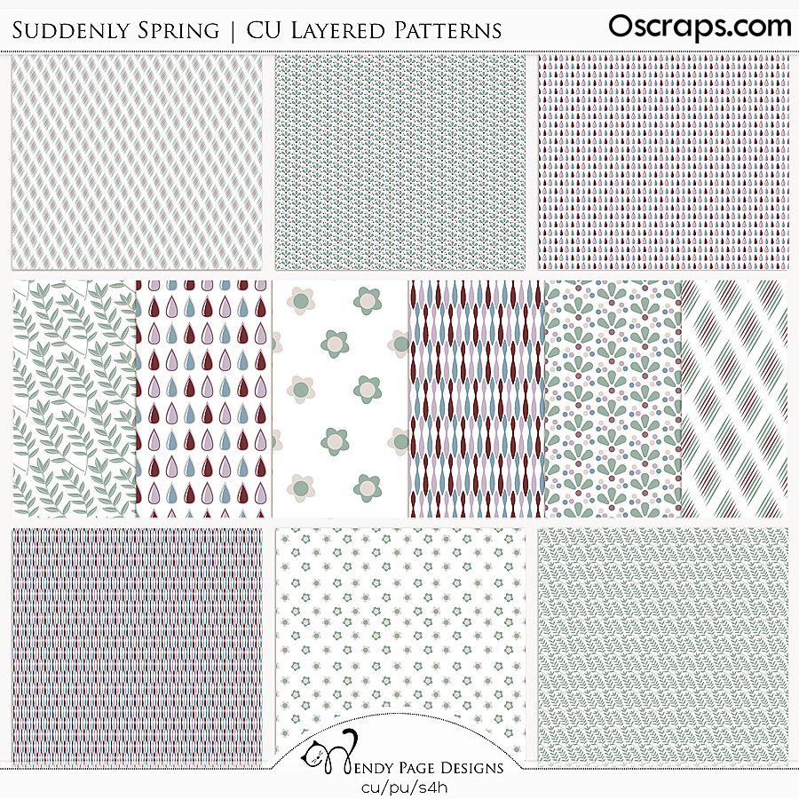 Suddenly Spring Layered Patterns (CU) by Wendy Page Designs