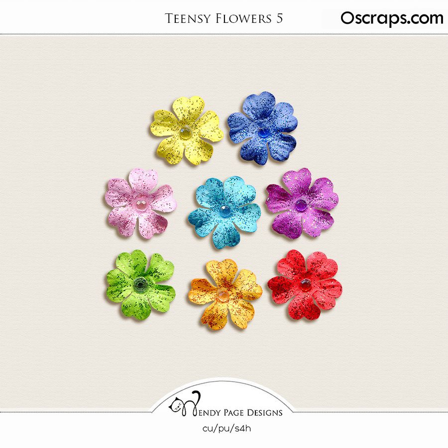 Teensy Flowers 5 (CU) by Wendy Page Designs