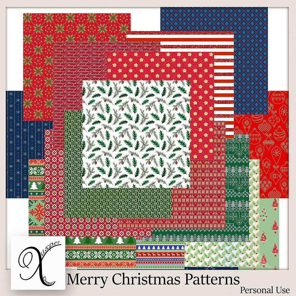 Merry Christmas Patterned Papers