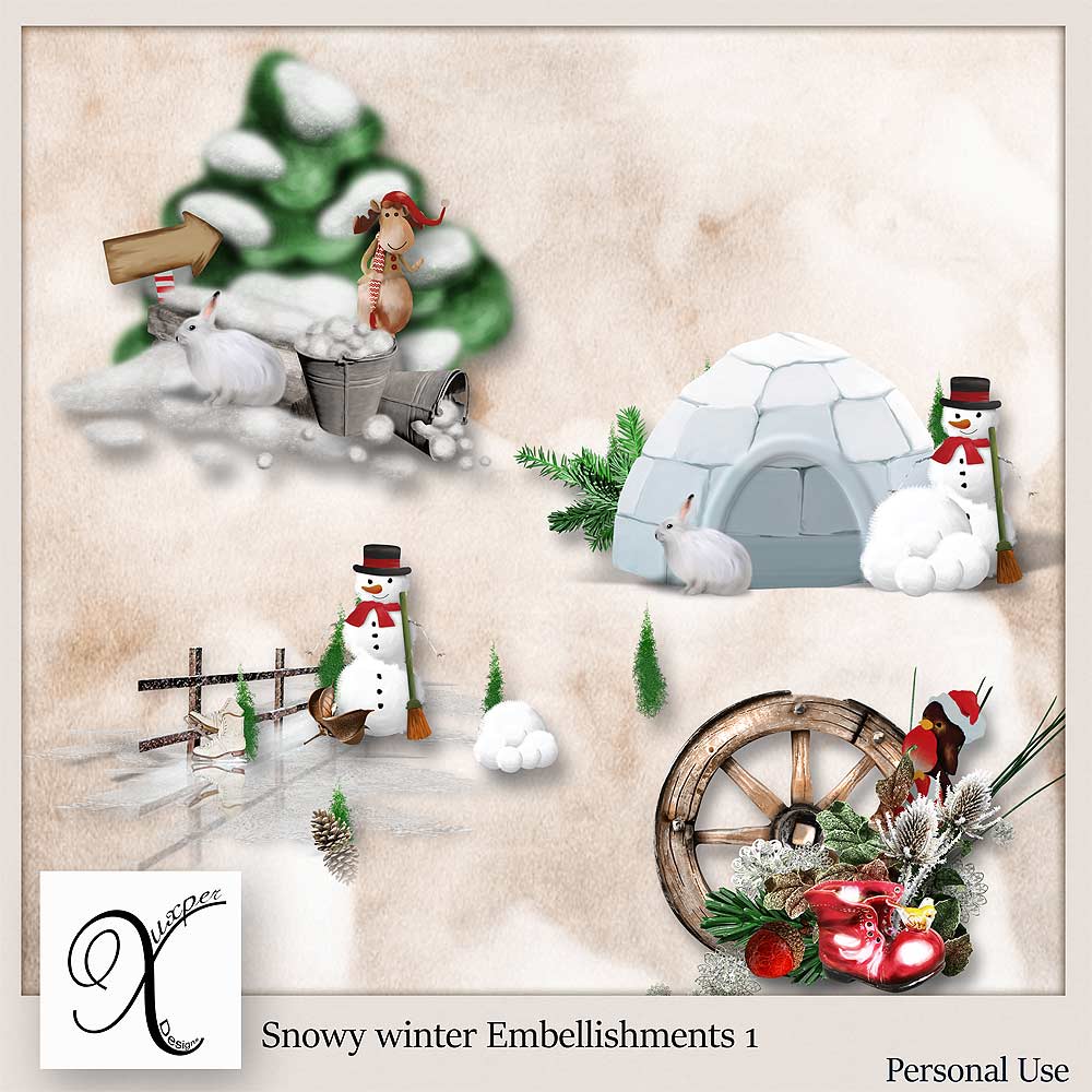 Snowy Winter Embellishments 1