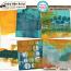Amber and Indigo Hand Painted Backgrounds Vol2