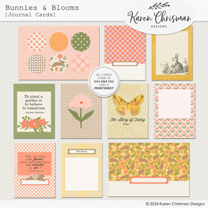 Bunnies and Blooms Journal Cards by Karen Chrisman