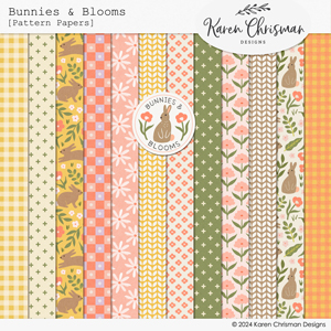 Bunnies and Blooms Pattern Papers by Karen Chrisman
