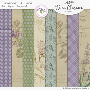 Lavender and Lace Antiqued Papers by Karen Chrisman