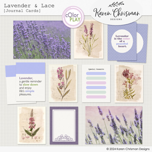 Lavender and Lace Journal Cards by Karen Chrisman