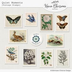 Quiet Moments Postage Stamps by Karen Chrisman