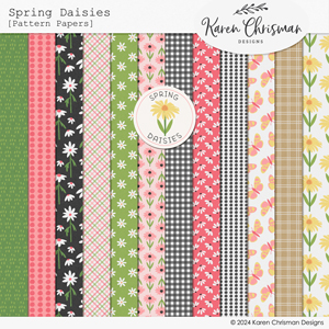 Spring Daisies Pattern Papers by Karen Chrisman