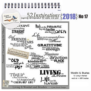 52 Inspirations 2018 No 17 Living It Wordart and Brushes