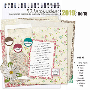 52 Inspirations 2019 No 18 Love Is Mini Kit by Vicki Stegall Designs