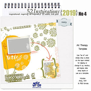 52 Inspirations 2019 No 04 Oddly Art Therapy Template by Blue Flower Art