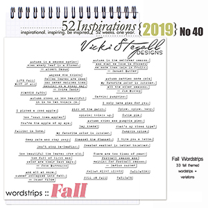 52 Inspirations 2019 No 40 Fall WordStrips by Vicki Stegall