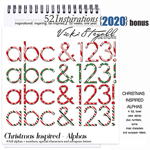 52 Inspirations 2020 Christmas Inspired Alphabets by Vicki Stegall