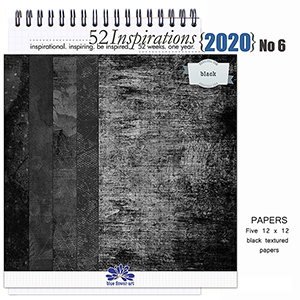 52 Inspirations 2020 No 06 Black Papers 01 by Blue Flower Art