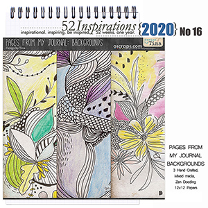 52 Inspirations 2020 No 16 Pages from my Art Journal Papers by Design by Tina 