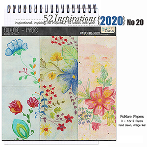 52 Inspirations 2020 No 20 Folklore Papers Pack by Design by Tina