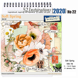 52 Inspirations 2020 No 22 Soft Spring Mini Kit by Aftermidnight Design