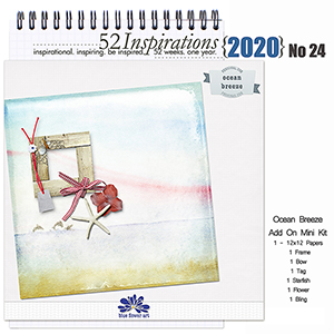 52 Inspirations 2020 No 24 Ocean Breeze Mini Kit by Blue Flower Art