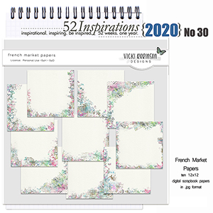 52 Inspirations 2020 no 30 French Market Papers by Vicki Robinson