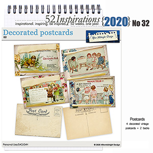 52 Inspirations 2020 No 32 Decorated Postcards by Aftermidnight Design