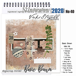 52 Inspirations 2020 No 40 Basic Brown Mini Kit by Vicki Stegall