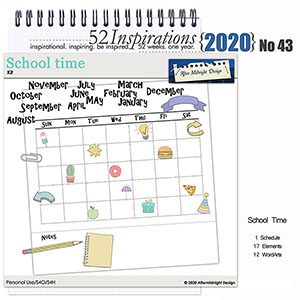 52 Inspirations 2020 No 43 School Time Mini Kit by Aftermidnight Design