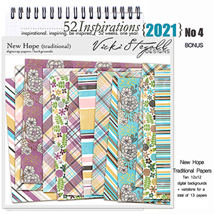 52 Inspirations 2021 No 04 Bonus New Hope Traditional Scrapbook Papers