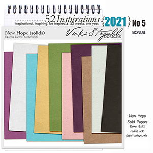 52 Inspirations 2021 No 05 Bonus New Hope Solid Scrapbook Papers