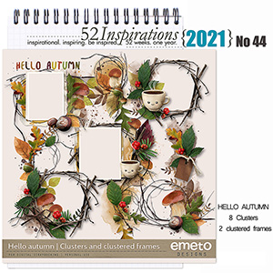 52 Inspirations 2021 no 44 Hello Autumn Clusters by emeto designs