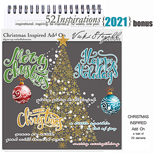 52 Inspirations 2021 BONUS Christmas Inspired Scrapbook Add On by Vicki Stegall