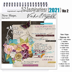 52 Inspirations 2021 No 02 New Hope Scrapbook Kit by Vicki Stegall