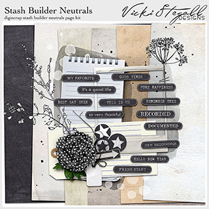 52 Inspirations 2022 No 01 Stash Builder Scrapbook Kit by Vicki Stegall